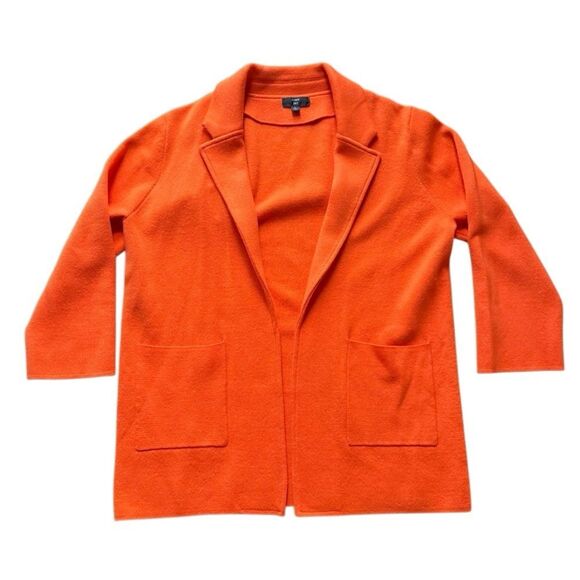 J.Crew 365 Sophie Open-Front Knit Blazer Cardigan Orange Large. - Picture 2 of 6